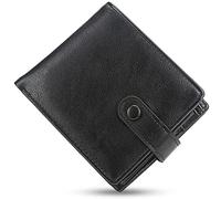SFQEVHRZ Portafogli， Portafogli uomo， Portafoglio da uomo Portafogli da uomo bloccanti, con tasca portamonete con zip Portafogli minimalisti in pelle sintetica PU in fibra superfine(Schwarz)