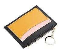 SFQEVHRZ Portafogli， Portafogli uomo， Portafoglio, portafogli bifold minimalisti con vera pelle a blocco sottile con tasca portamonete con zip(Schwarz)