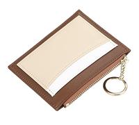 SFQEVHRZ Portafogli， Portafogli uomo， Portafoglio, portafogli bifold minimalisti con vera pelle a blocco sottile con tasca portamonete con zip(Bruin)