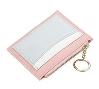 SFQEVHRZ Portafogli， Portafogli uomo， Portafoglio, portafogli bifold minimalisti con vera pelle a blocco sottile con tasca portamonete con zip(Roze)