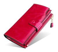 SFQEVHRZ Portafogli， Portafogli uomo， Soft Touch protetto Porta carte di credito Sezioni for banconote Portafoglio da uomo in vera pelle(Roze)