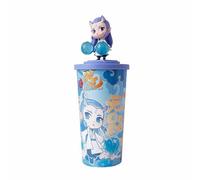 SFQEVHRZ Scultura del personaggio Nezha， Tazza for acqua Nezha di grande capacità, resistente al calore 50°, tazza con cannuccia da 500 ml(C)