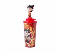 SFQEVHRZ Scultura del personaggio Nezha， Tazza for acqua Nezha di grande capacità, resistente al calore 50°, tazza con cannuccia da 500 ml(B)