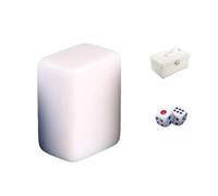 SFQEVHRZ Set da mahjong, 144 tessere Majiang Travel Set di pezzi da gioco realizzati in giada artificiale for un in stile cinese. Solo Mahjong(White)