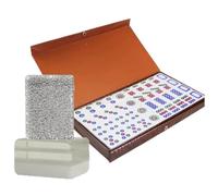 SFQEVHRZ Set da mahjong, MahJongg Set da 40 tessere Mahjong cinese facile leggere gioco con scatola Tessere(Silver)