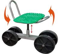 SFQEVHRZ Sgabello per carrello da giardino， Carrello girevole agricolo girevole a 360°, scooter, sedile da lavoro, sgabello(Green)