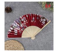SFQEVHRZ Ventaglio da Danza, 1PC retrò Cinese Giapponese Seta ventaglio Pieghevole Decorazione della casa Ornamenti Pittura Floreale ventagli tenuti in Mano(H4)