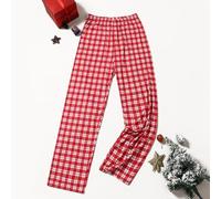 Sfrutta al massimo il tuo tempo libero con i nostri comodi pantaloni unisex a tema vacanza a scacchi (M rosso-donna)