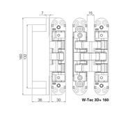 SFS INTEC Cerniera W-TEC 3D regolabile ad incasso col. CROMATO OPACO portata