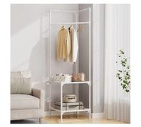 SFSLBFB Appendiabiti ad angolo con 2/3 ripiani, autoportante, per casa, ufficio, camera da letto, bianco, 2 ripiani