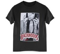 SftrDFsiu Backwoods Blunt Weed Us Screen Printed T-Shirts -Design Tops Tees Summer Mens Hip Hop Street Extend Men Slim Fit T Shirts Black L