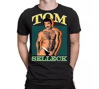 SftrDFsiu Best TO Buy Dark Retro Tom Selleck 80s Design Funny Gift T-Shirt Black L