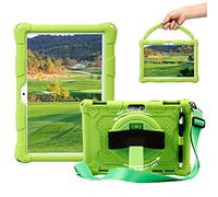 Sfulatdc Custodia in silicone con cavalletto girevole a 360 gradi, tracolla, maniglia compatibile con Victbing 10, BENEVE 10.1, Dragon Touch Notepad K10/Max10, verde