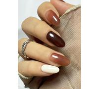 Sfumatura marrone Unghie Gel Adesive UV, 20 PCS puro Pellicola per Unghie Autoadesiva