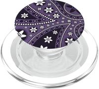Sfumature Di Bianco Nero Fiore Zen Art Boho Paisley & Viola PopSockets PopGrip per MagSafe
