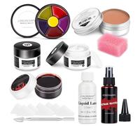SFX Kit trucco per Halloween, set di trucco per Halloween, sangue artificiale, lattice liquido, latte di lattice, cera cicatrici, silicone modellazione composto, 6 colori bruise viso colore corpo per