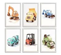 SFXHHWG 6 stampe artistiche da parete su tela ad acquerello, per cameretta dei bambini e ragazzi, decorazione da parete per stanza dei giochi, 20 x 30 cm, senza cornice