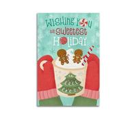 SFXHHWG Stampa artistica da parete su tela con scritta "Wishing You The Sweetest Holiday Christmas", decorazione per la casa, 40 x 60 cm