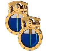 SFYYYDX Cool Vintage Rock And Roll Transparent Kerosene Lighter, Reusable Steampunk Permanent Lighter, Suitable for Candle Camping(2pc-Gold)