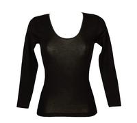 SG Camiciola donna MANUFAT manica lunga lana e seta bordino in raso elasticizzat