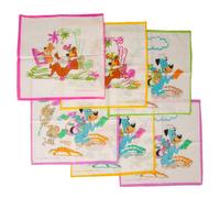 SG Confezione 6 fazzoletti GD bimbo bimba in tessuto di puro cotone con personag