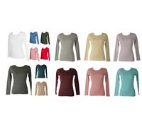 SG Maglia girocollo donna RAGNO manica lunga in caldo cotone biologico caldo e s