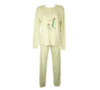 SG Pigiama donna CRAZY FARM cotone invernale interlock manica lunga collo serafi