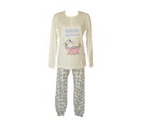 SG Pigiama donna CRAZY FARM cotone leggero manica lunga collo serafino pantalone