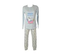SG Pigiama donna CRAZY FARM cotone leggero manica lunga collo serafino pantalone