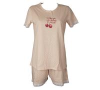 SG Pigiama donna RAGNO mezza manica collo serafino pantalone corto elastico in v