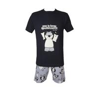 SG Pigiama uomo cotone manica corta pantalone corto collo serafino CRAZY FARM ar