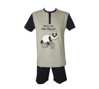 SG Pigiama uomo cotone manica corta pantalone corto collo serafino CRAZY FARM ar