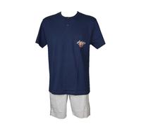 SG Pigiama uomo manica corta pantalone corto collo serafino cotone RAGNO SPORT a