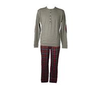 SG Pigiama uomo RAGNO interlock caldo cotone invernale manica lunga collo serafi