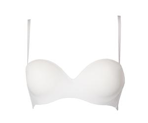 SG Reggiseno donna imbottito a fascia due lacci removibili in tinta e trasparent