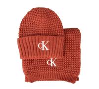 SG Set donna CK CALVIN KLEIN JEANS sciarpa e capello con risvolto logo ricamato