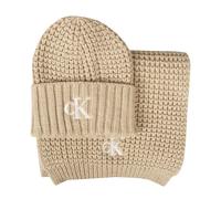 SG Set donna CK CALVIN KLEIN JEANS sciarpa e capello con risvolto logo ricamato