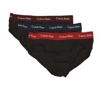 Calvin Klein Slip Uomo Mutande Confezione 3 Capi Cotone elastiicizzato Elastico a Vista Articolo U2661O, V0I Black with Blue/shadon WB/Black w, Size M/in 32-34 / cm.81-86