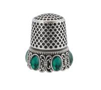 SG Store 1 ditale in metallo vintage, 24 x 20 mm, per ricamo, ricamo e riparazione (argento)