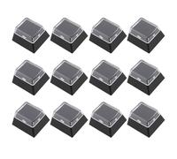 SG Store 12 copritasti a doppio strato, profilo in plastica, personalizzati, fai da te, 18 x 18 mm, compatibili con interruttori Cherry MX con tappo di copertura trasparente (nero)