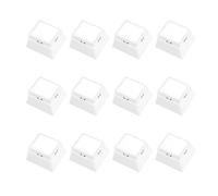 SG Store 12 Pezzi di Tasti A Doppio Strato in Plastica con Profilo Fai da Te Personalizzato 18x18mm Cappuccio di Copertura Trasparente (Bianco)