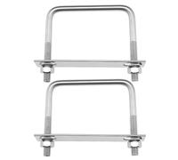 SG Store 2 bulloni a U quadrati M10 filettatura 100 mm larghezza interna 100 mm lunghezza bullone di bloccaggio a forma di U in acciaio inossidabile 304 dadi e piastre per veicoli Pipeline edifici