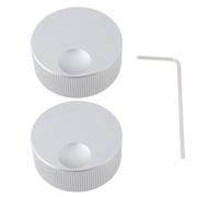 SG Store 2 manopole per controllo del volume, 32 x 13 mm, in alluminio massiccio, con chiave, adatte per potenziometro da 6 mm (argento)