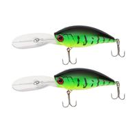 SG Store 2 Pezzi 3D Eyes Crankbait Minnow Esche Da Pesca 22g 7,5cm Taglia 6 Esca Con Amo Esca Dura Esca Da Pesca Con Lingua Trasparente Da 5cm Per Pesce Mandarino Spigola Pesce Tigre di fuoco