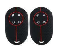 SG Store 2 Pezzi 4 Pulsanti Custodia Chiave Auto Protezione Chiave Auto Compatibile Con Fiat 500E 4 Pulsanti Custodia Chiave Auto In Silicone Flessibile Nero Rosso