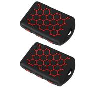 SG Store 2 Pezzi Cover Per Chiave Auto Compatible Con Volvo XC60 XC70 XC90 C30 S60 S60L S80 S90 V60 V70 V90 T5 T6 T8 4 Pulsanti Chiave Auto Nero Rosso