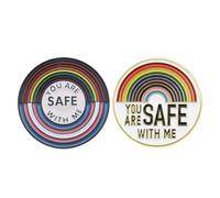 SG Store 2 Pezzi Distintivo Spilla Arcobaleno Sei Al Sicuro Con Me Spilla Smaltata Distintivo Gioielli Risvolto Per Vestiti Giacca Camicia Zaino Decorazione Accessori Tipi A&B