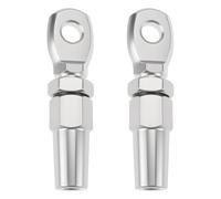 SG Store 2 Pezzi Terminale Ad Occhiello Senza Svitamento In Acciaio Inossidabile Per Cavi Funi Compatibile Con Diametro Del Filo Di 3 Mm