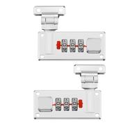SG Store 2 serrature a combinazione per valigie e bagagli, serratura a combinazione per bagagli, serratura digitale con password per valigie, scatola in alluminio per cosmetici, argento
