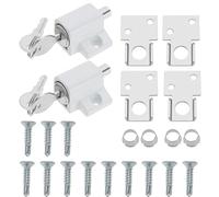 SG Store 2 set serratura per porta scorrevole, serratura per patio scorrevole, limitatore per porte scorrevoli per porte scorrevoli, classe ufficio, casa, finestre, colore: bianco